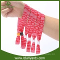 Polyester custom logo one time used promotional woven wristbands